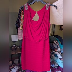 Scarlett Fuchsia Draped Midi Dress